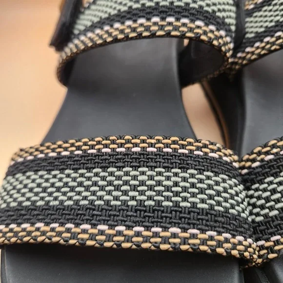 Bobs from Skechers Womens Black Woven Arch Comfort Platform Sandals 114329 BBK 9 - Picture 4 of 9